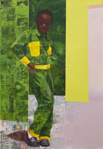 A piece by Njideka Akunyili Crosby in A Moment of Grace at Modern Art Oxford